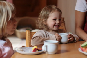 Freude beim Mittagessen